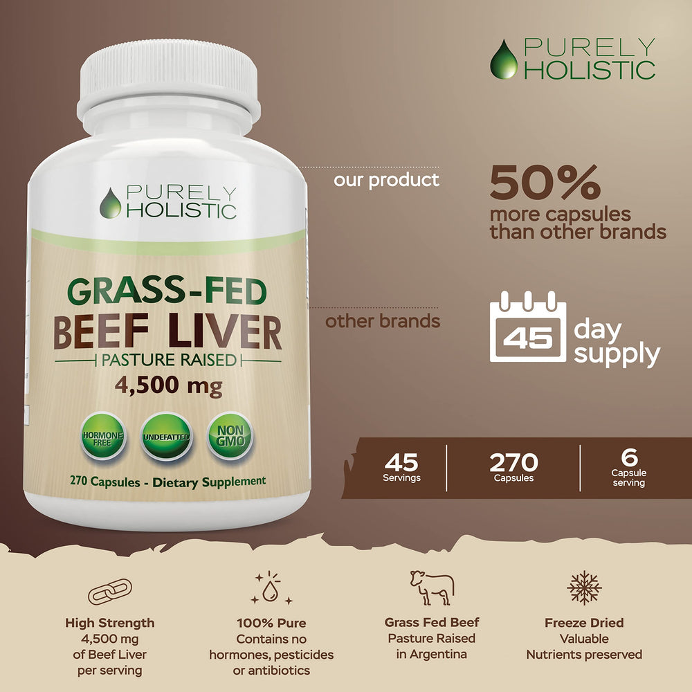 Close-up of a single 750mg grass-fed beef liver capsule