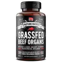 Grass Fed Beef Organ Supplement bottle with label