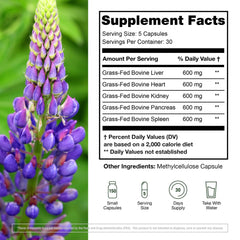 Desiccated beef liver capsules