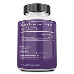 Grass-fed beef spleen supplement bottle with 180 capsules