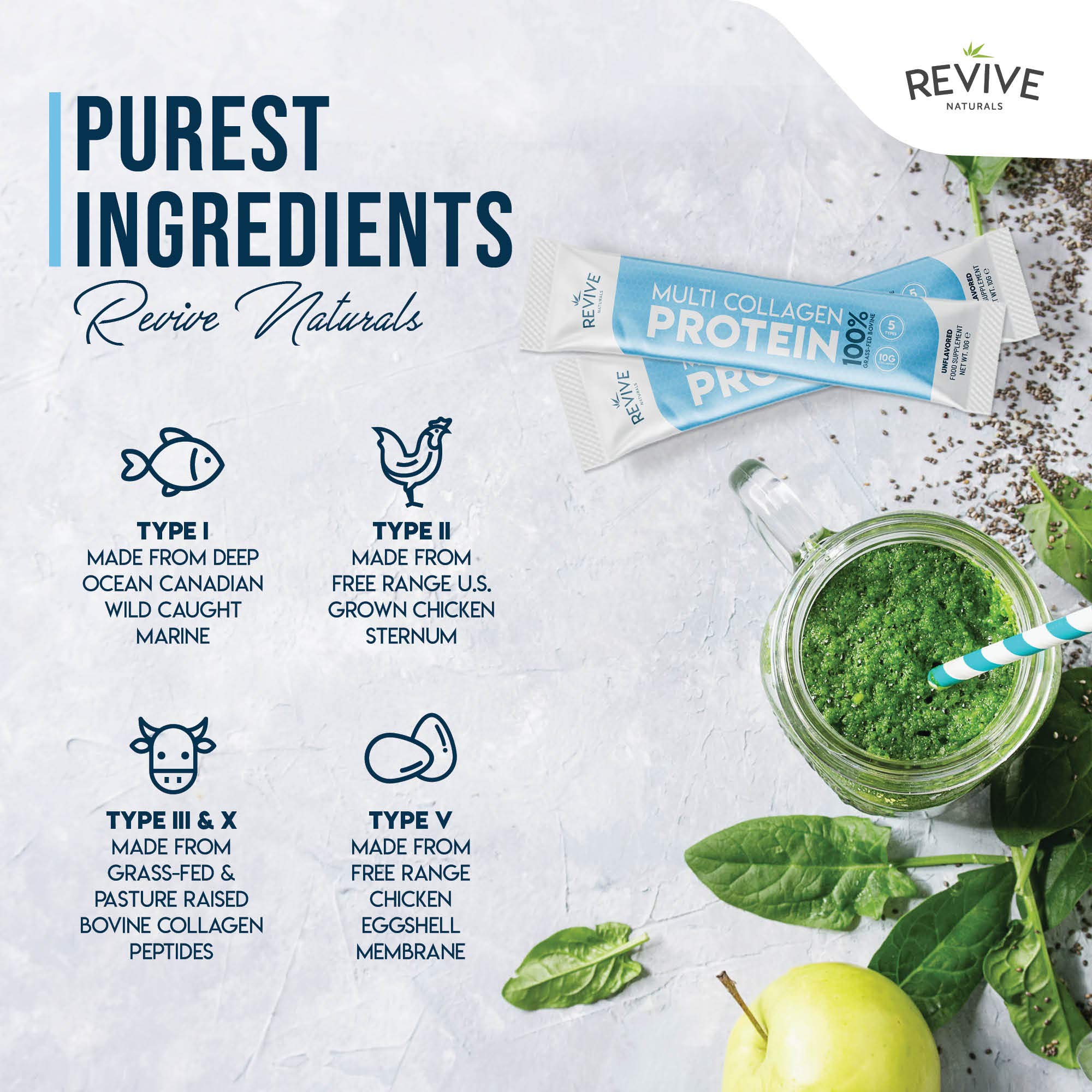 Grass-fed bovine collagen source illustration