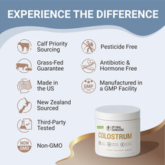 Close-up texture of grass-fed colostrum powder