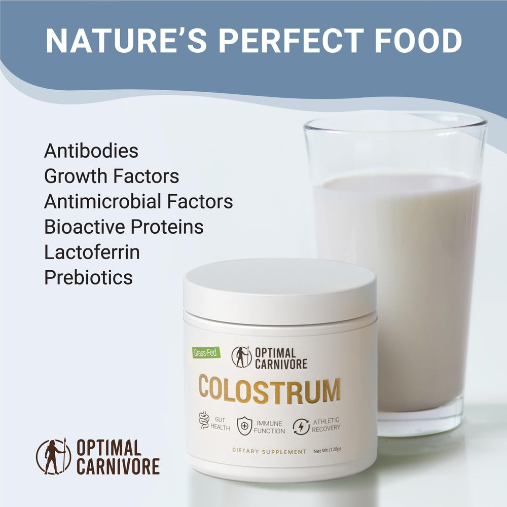 Serving suggestion: scoop of colostrum powder in a glass