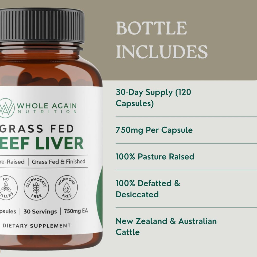 120-count grass-fed beef liver capsules packaging