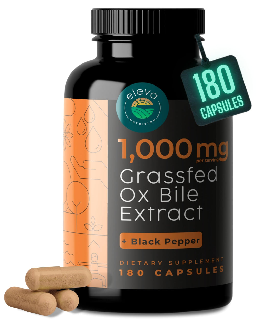 Grass-Fed Ox Bile Extract bottle label