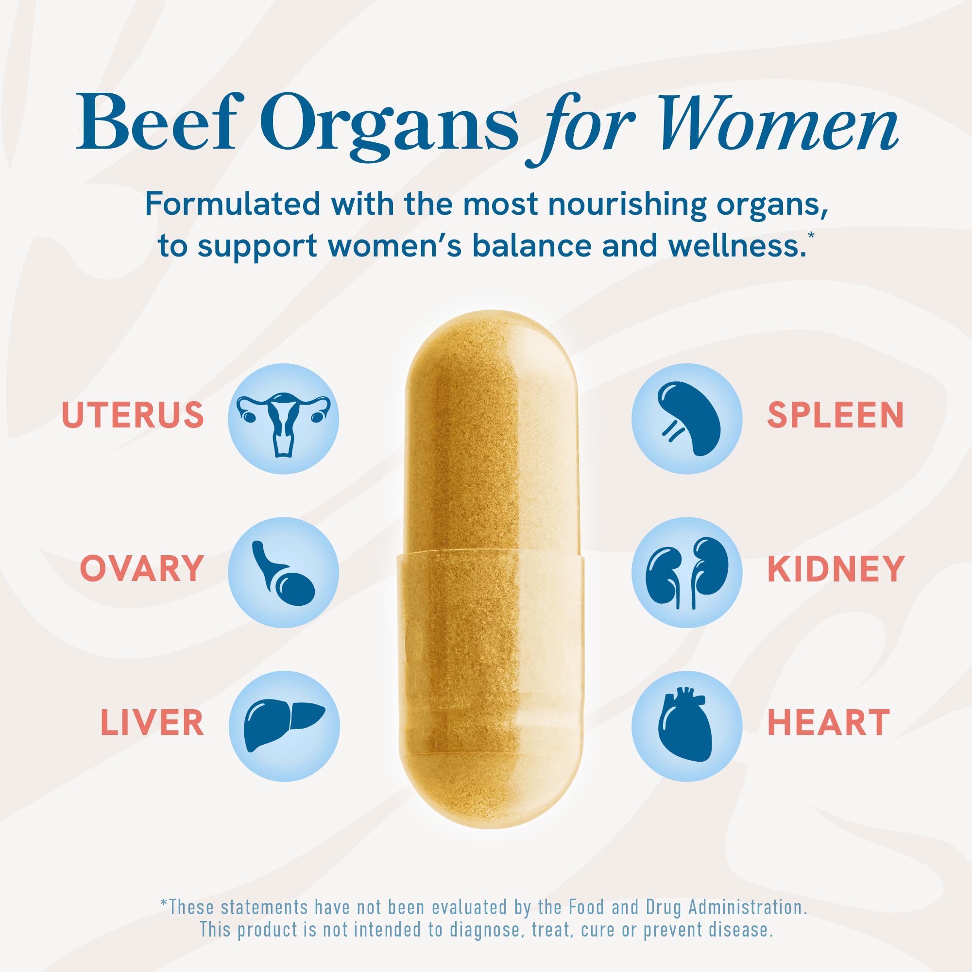 Grass-fed, pasture-raised beef organs for women