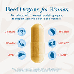 Grass-fed, pasture-raised beef organs for women