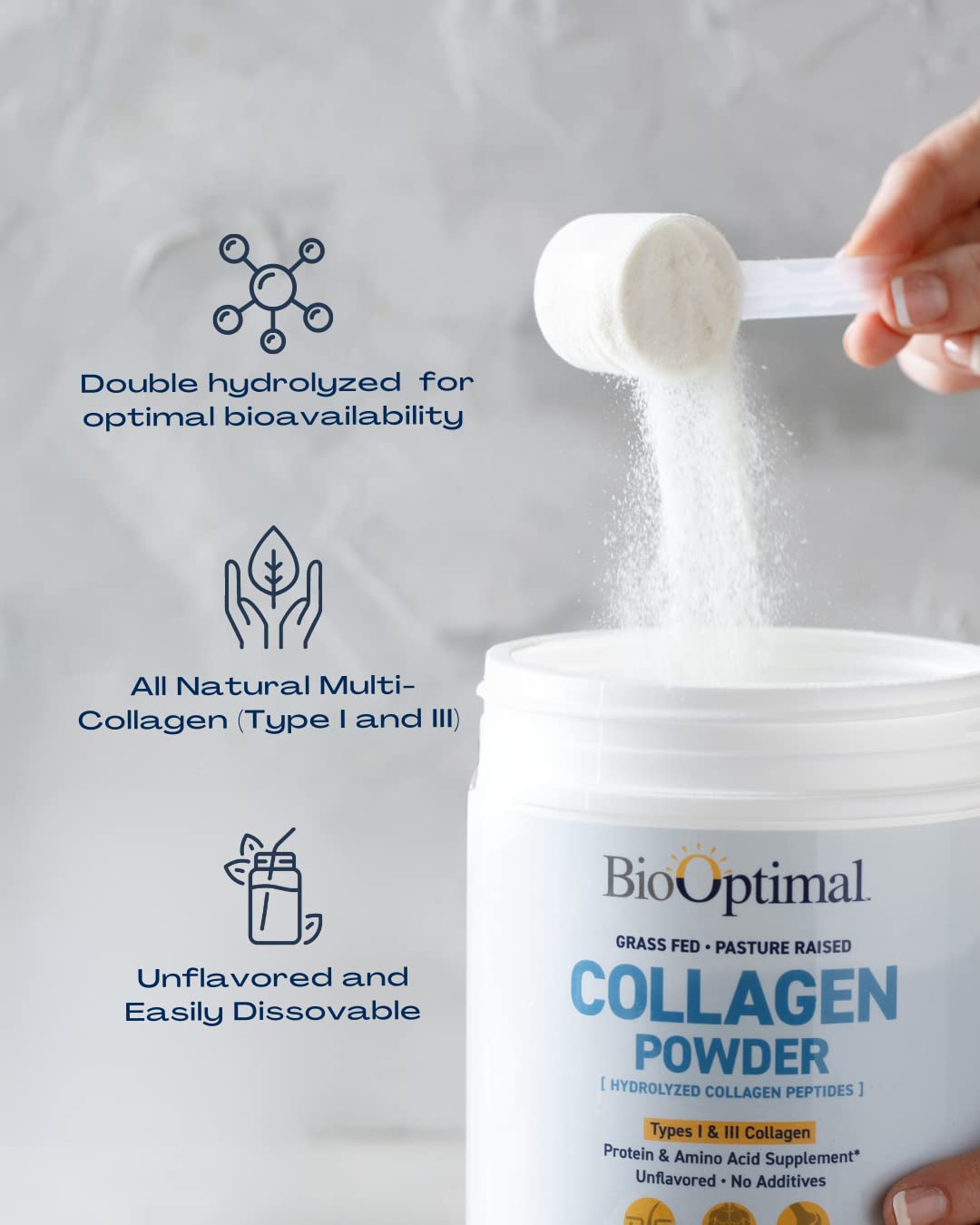 Grass-fed, pasture-raised, non-GMO collagen ingredients