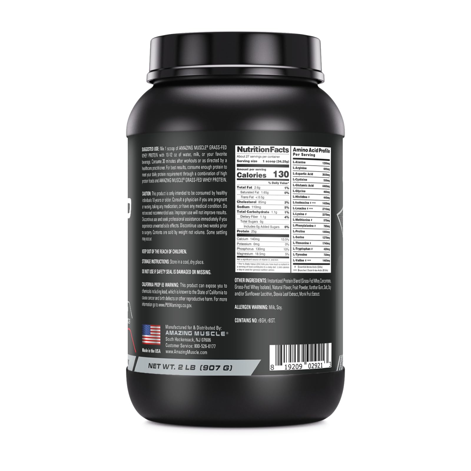 Whey protein scoop showing 25 g per serving
