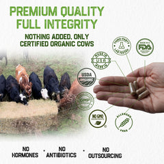 Beef liver, kidney, and spleen capsules from Grassfat grassfed cattle