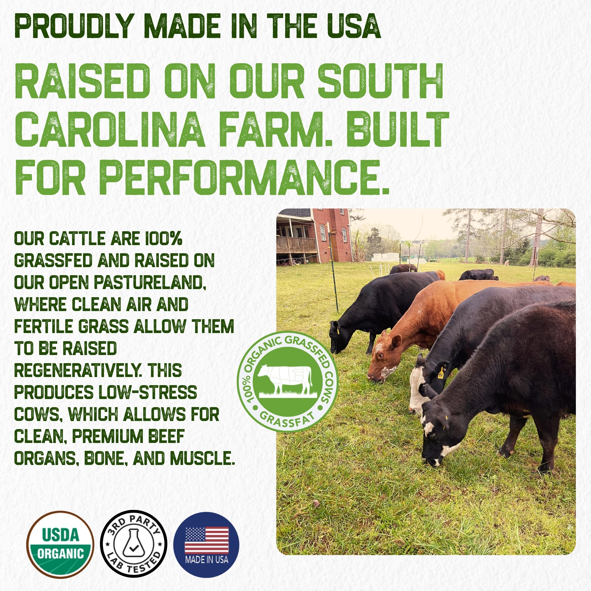 Cow bone, muscle, and tallow capsules in Grassfat organ complex