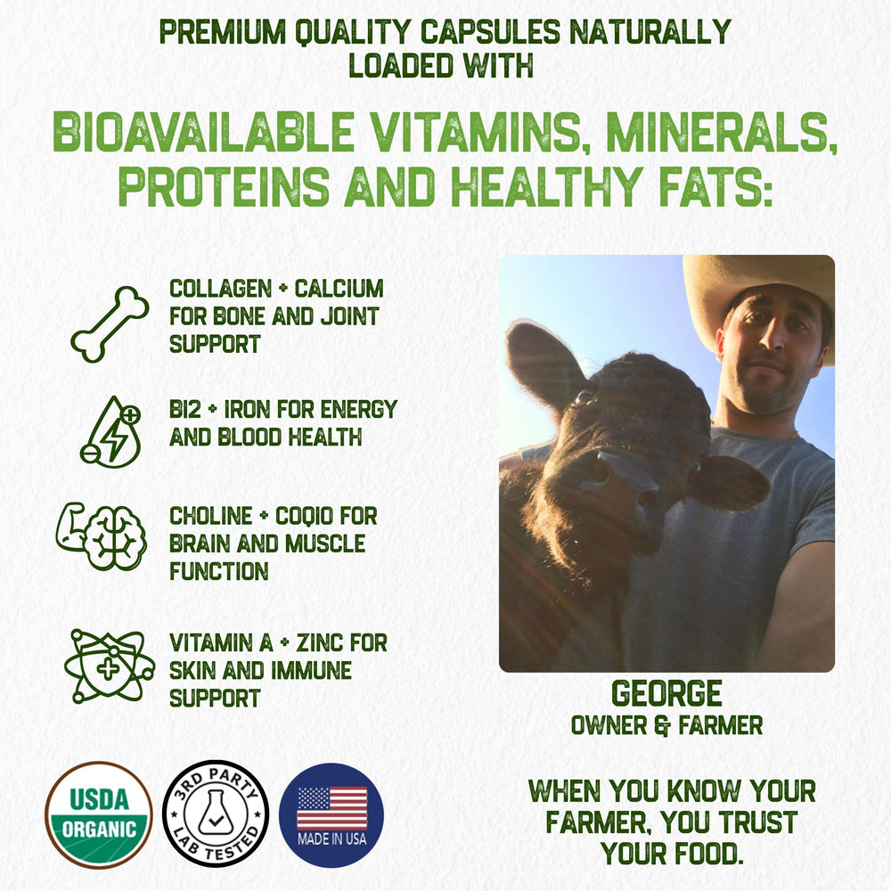 Grassfat Beef organ supplement packaging made in the USA
