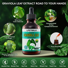 Graviola leaf extract liquid bottle with 120ml capacity