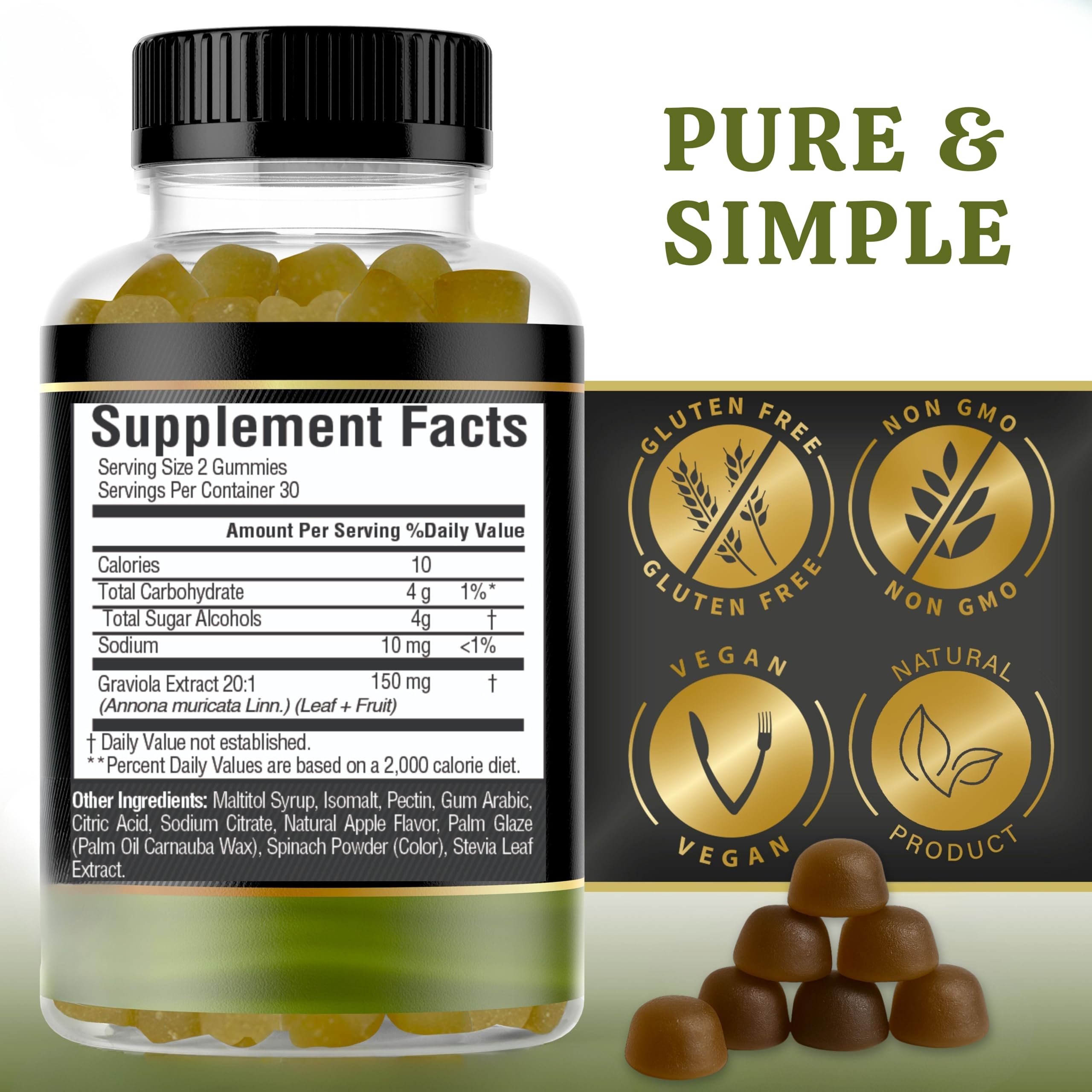 Gummies being held between fingers to show size and texture