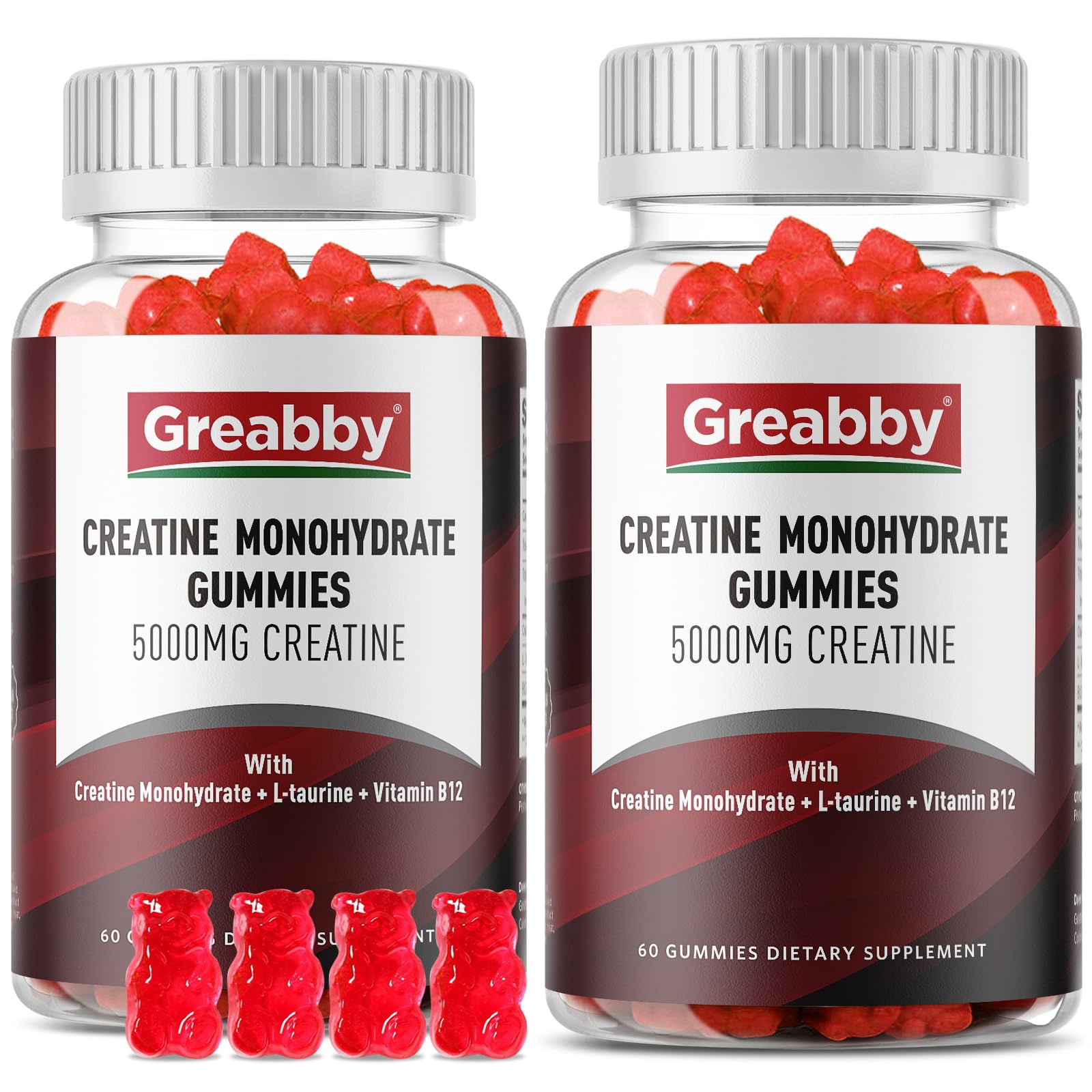 GREABBY Creatine Monohydrate Gummies bottle - 120 count