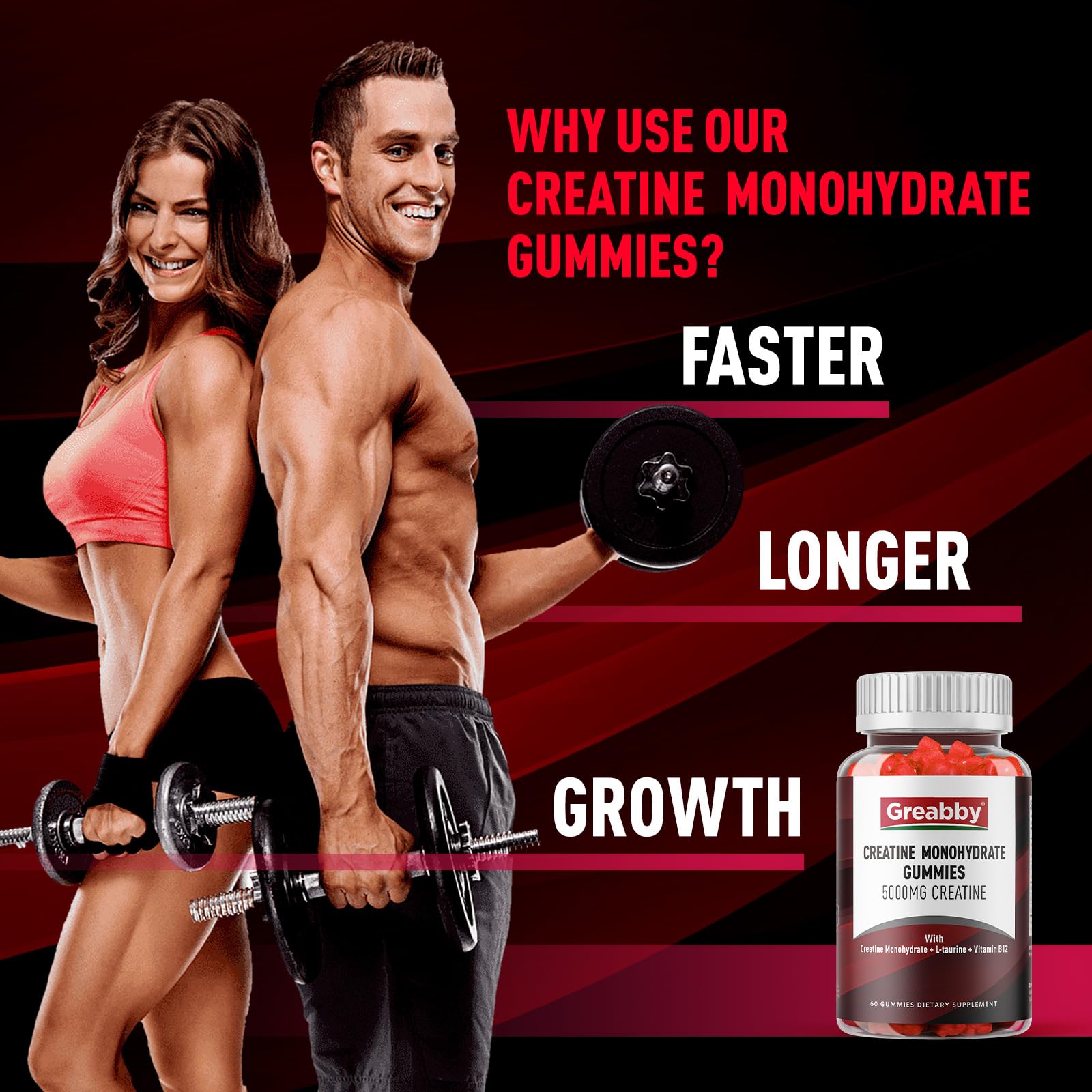Mixed berry flavored Creatine Monohydrate Gummies close-up