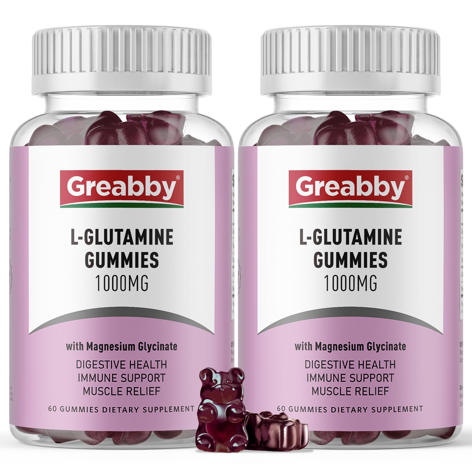 Greabby L-Glutamine 1000mg Gummies bottle – 120 count
