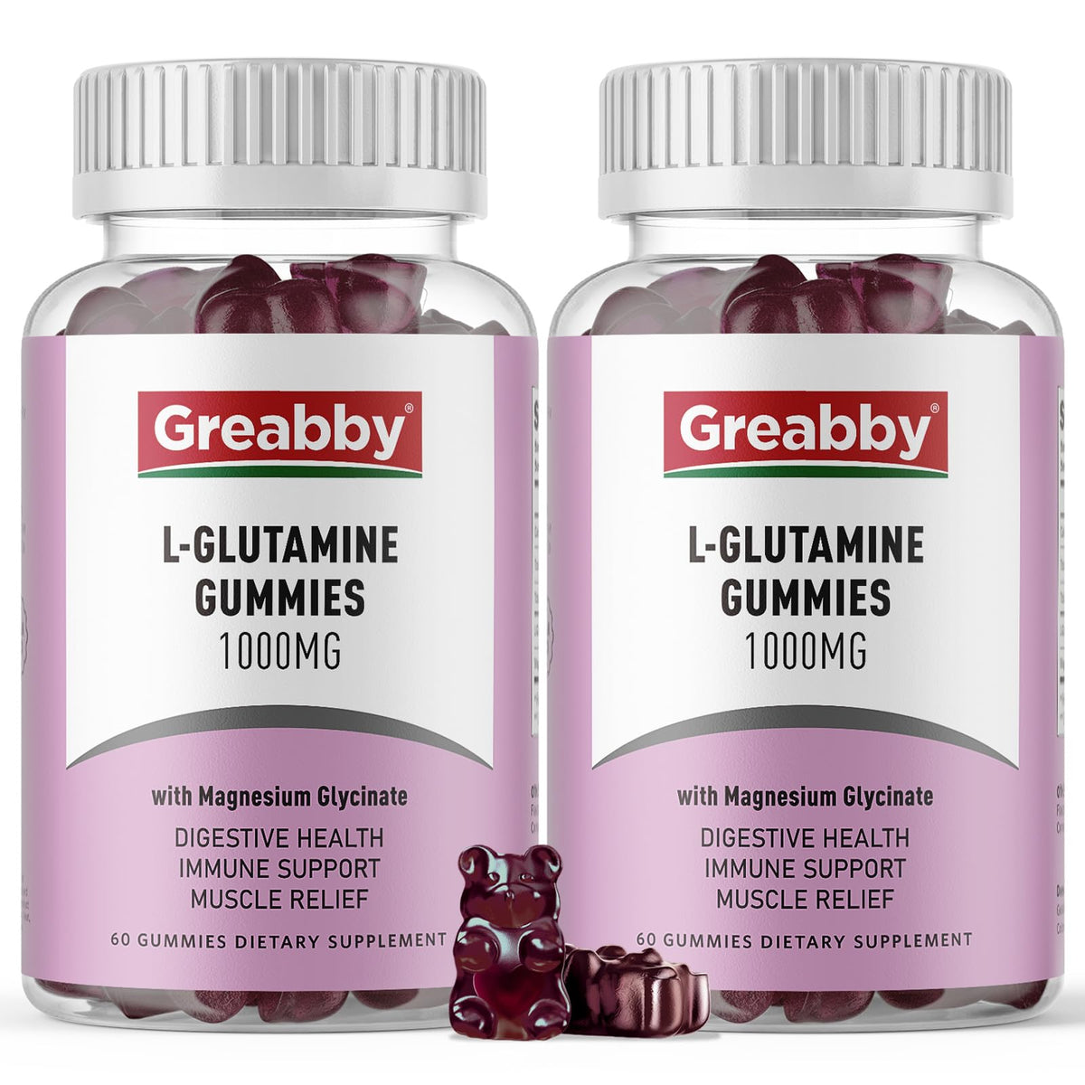 Greabby L-Glutamine 1000mg Gummies bottle – 120 count