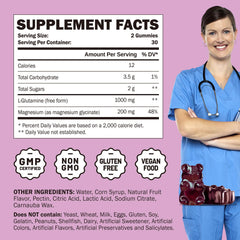 Close-up of GREABBY L-Glutamine Gummies label