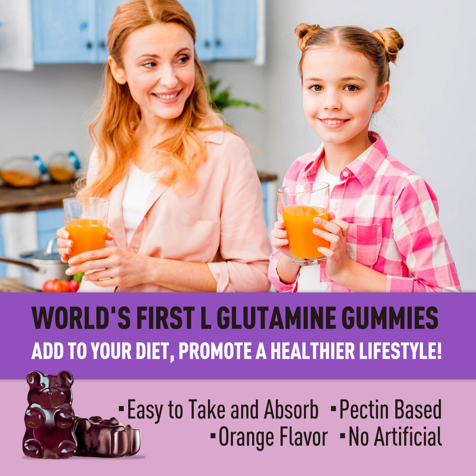 Third-party tested badge on Greabby L-Glutamine Gummies bottle