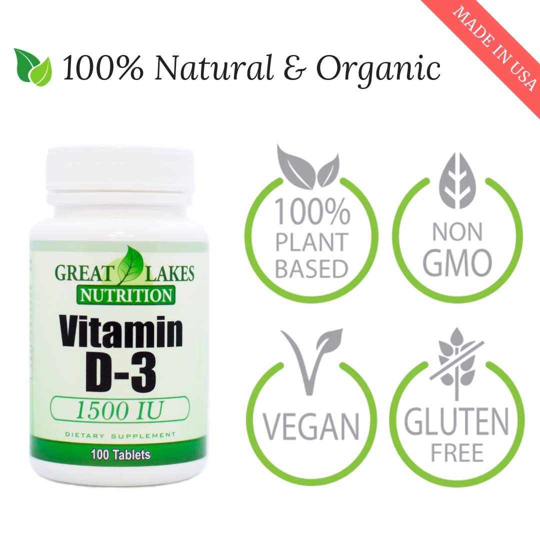 Vitamin D3 vegan supplement packaging by Great Lakes Nutrition