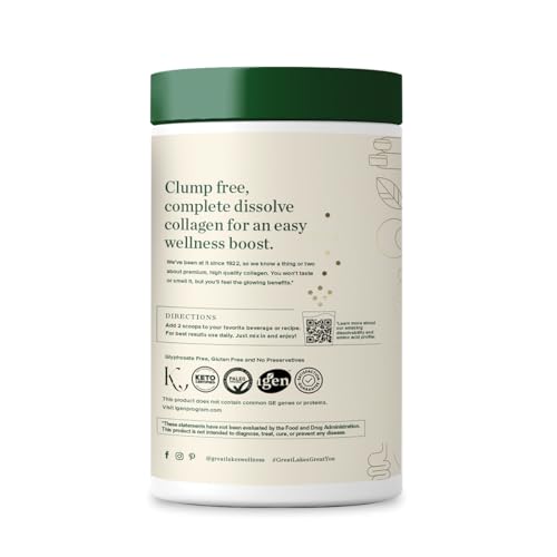 Unflavored collagen peptides powder in scoop