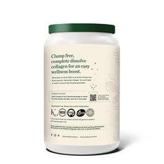 Unflavored collagen peptides powder with scoop
