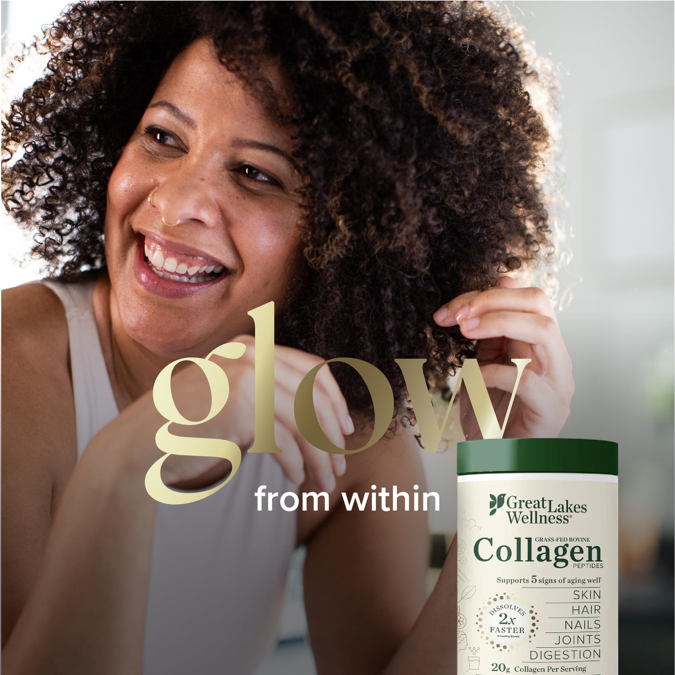 Close-up of hydrolyzed collagen Types I & III