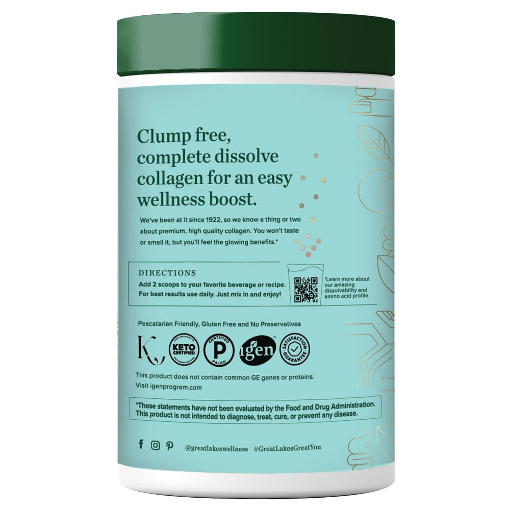 Unflavored marine collagen powder with quick dissolve features