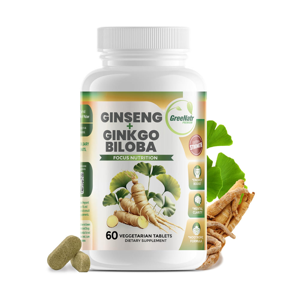 Main product image: GreeNatr Ginkgo Biloba & Panax Ginseng 60 tablets