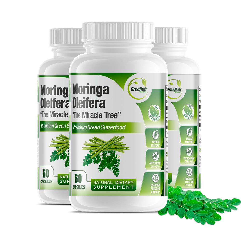 GreeNatr Pure Moringa capsules bottle front view