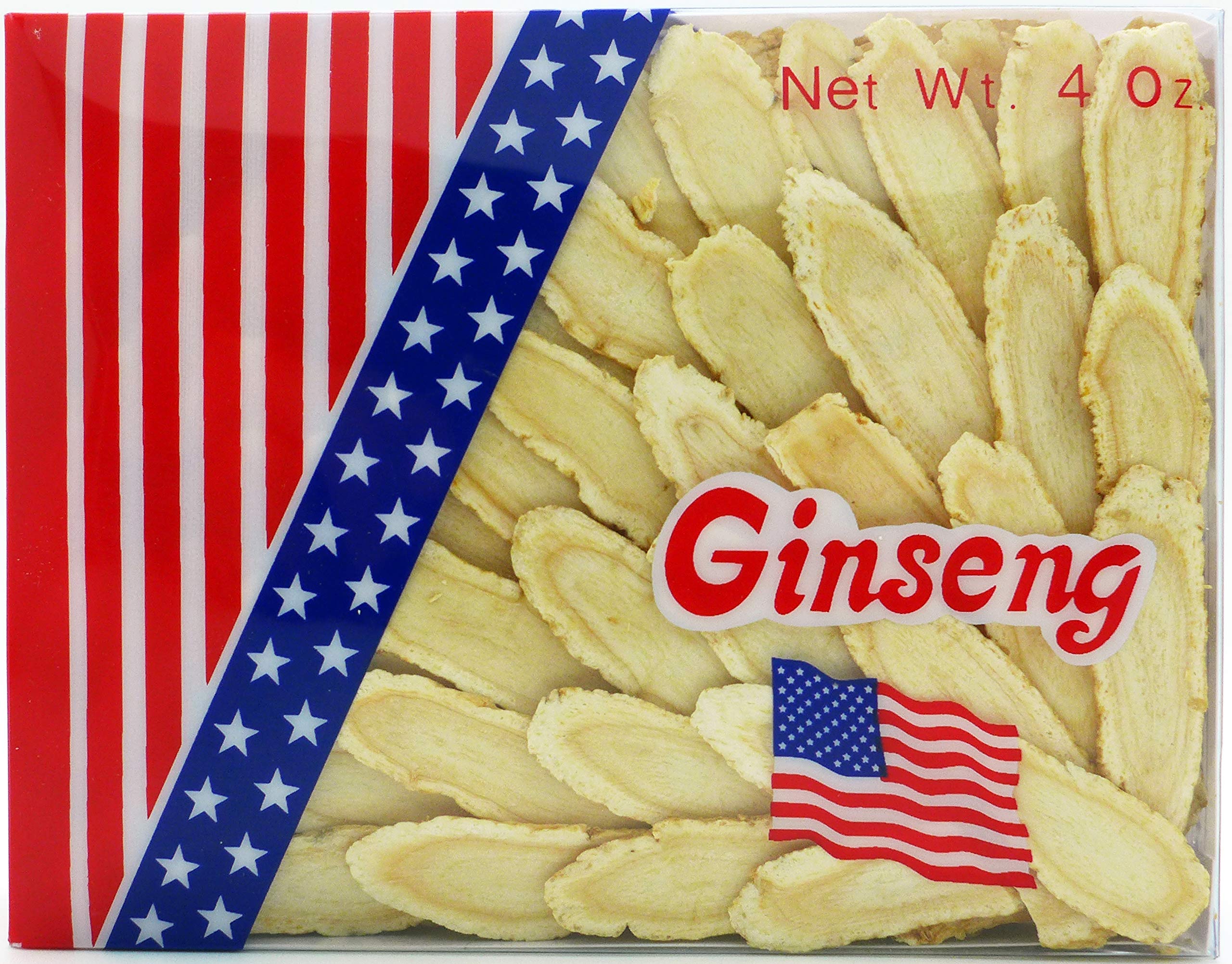 Front view of Green Bay American Ginseng 4 oz slices