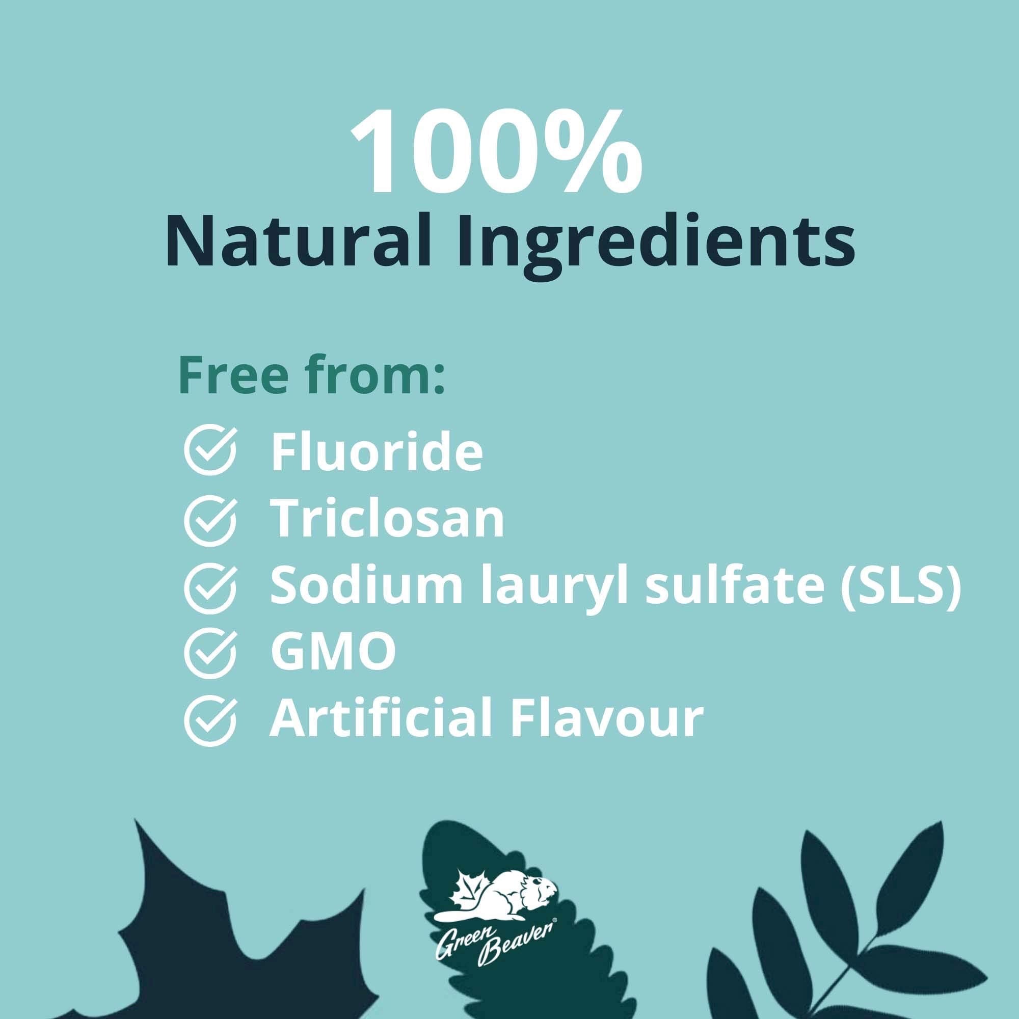 Vegan and gluten-free label on Green Beaver toothpaste