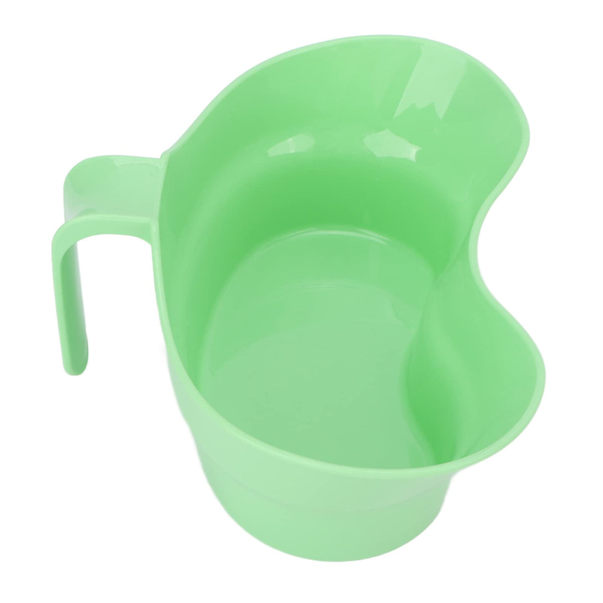 Green emesis basin with ergonomic handle - plastic spit cup