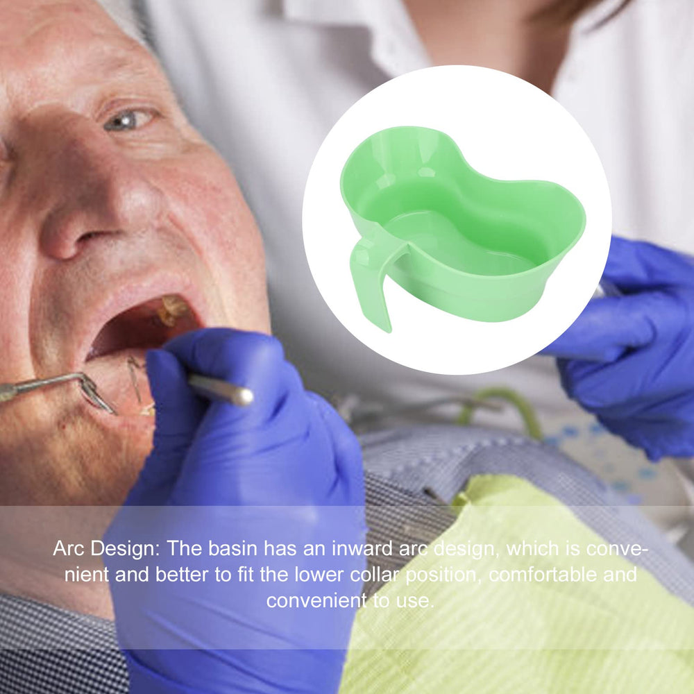 Lightweight green plastic emesis basin for oral care
