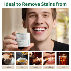 Applying Green Farm Mint Tooth Powder to teeth