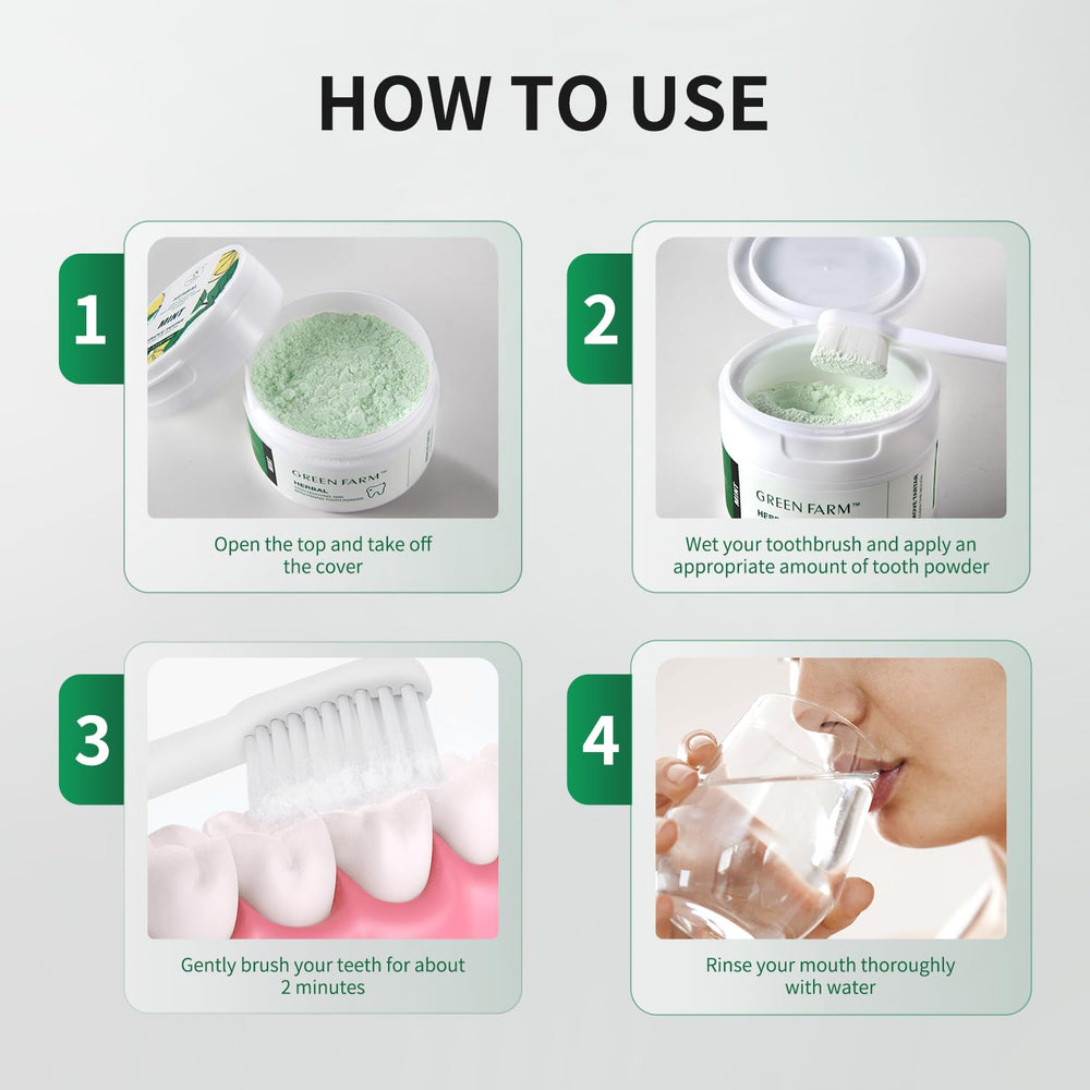 Ingredients of Green Farm Mint Tooth Powder with Xylitol