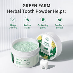 Green Farm Mint Tooth Powder top view bottle