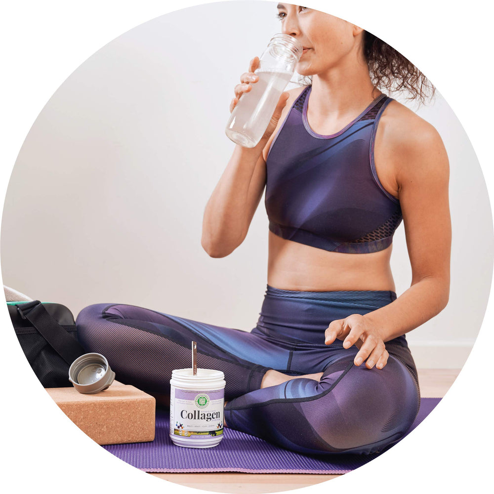 Graphic showing health benefits of collagen support