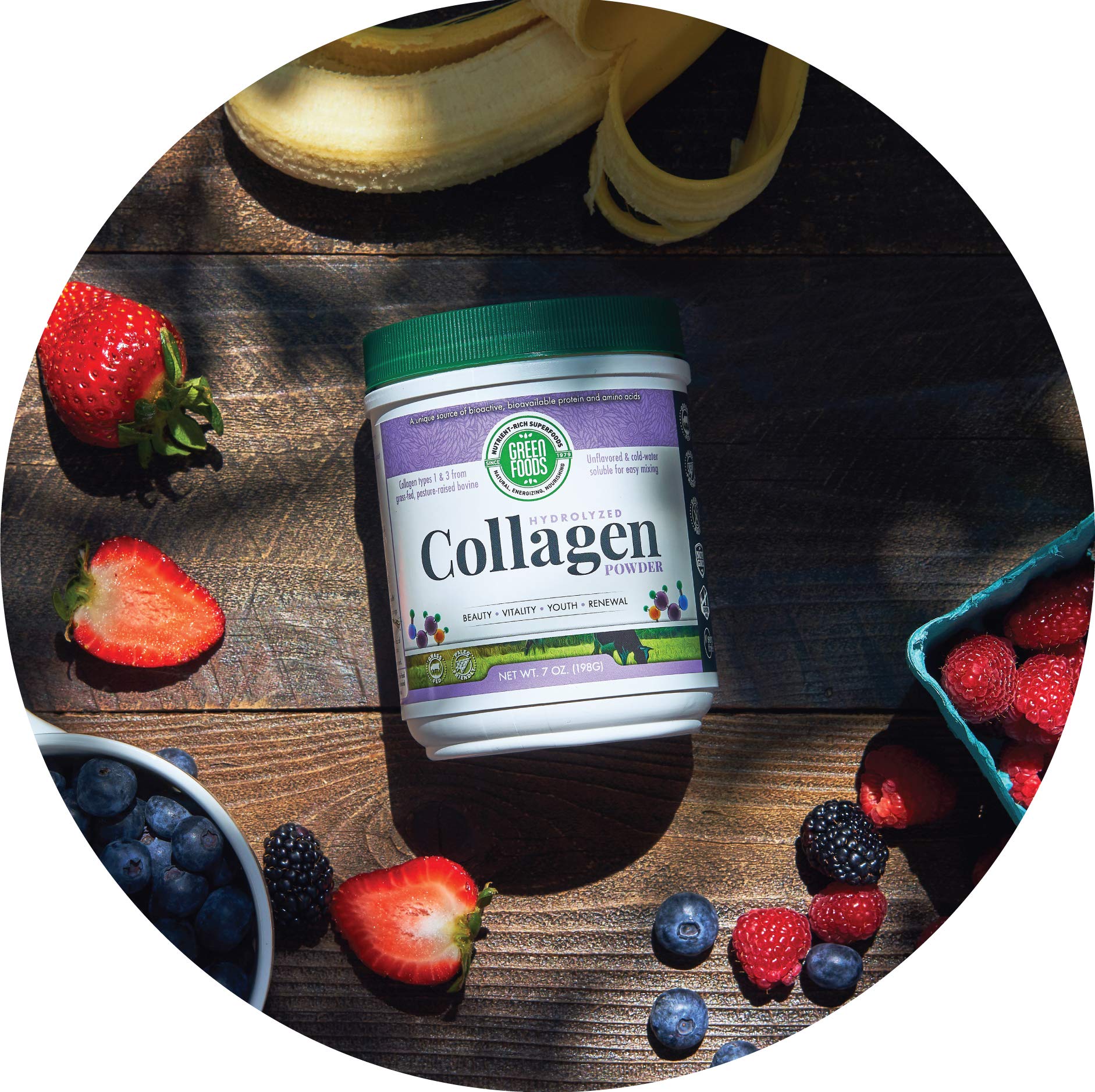 Hydrolyzed collagen peptides derived from grass-fed cattle