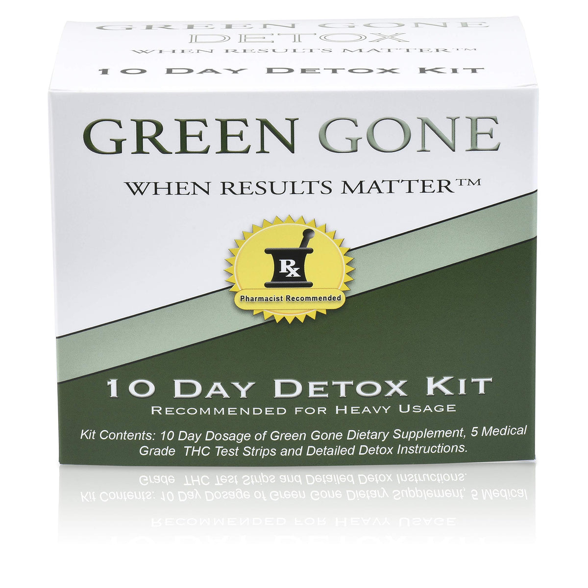 Green Gone Detox bottle closeup for a natural 10-day cleanse routine.