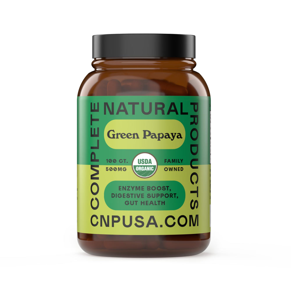 Green papaya capsules bottle - 500mg, 100 capsules