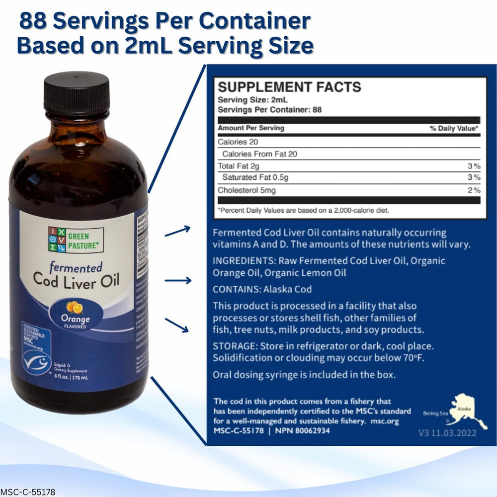 Pouring Green Pasture Fermented Cod Liver Oil Liquid into a spoon