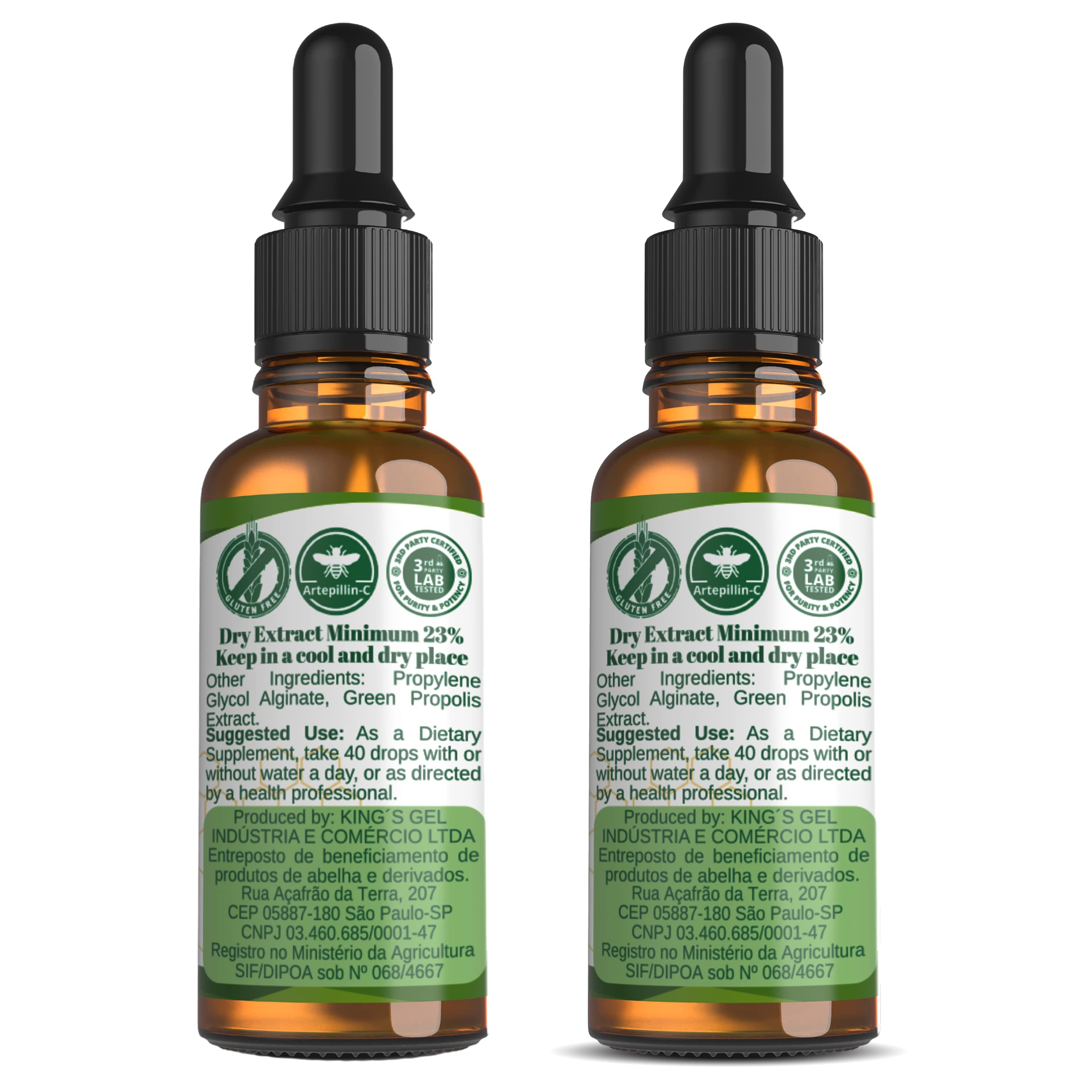 Close-up of Green Propolis Liquid Extract