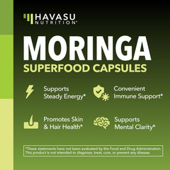 Green superfood moringa capsules
