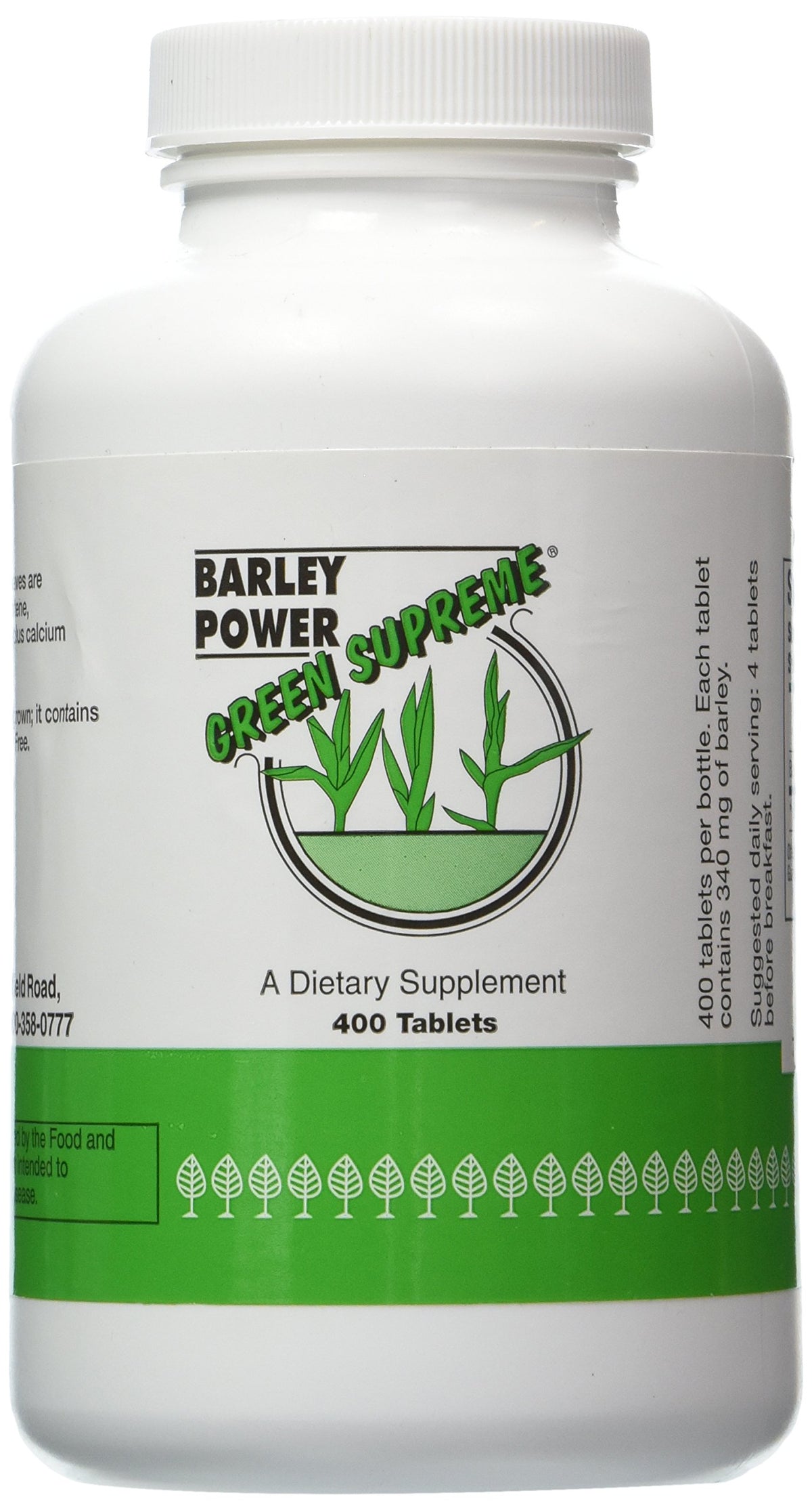 Green Supreme Barley Power 400 Count Tablets bottle
