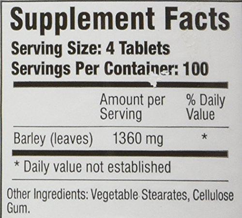 Tablets and bottle of Green Supreme Barley Power