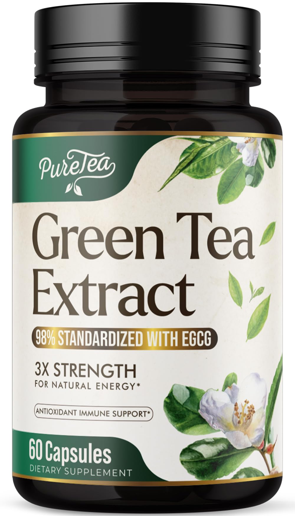Bottle of Green Tea Extract Capsules 1000mg, 60 capsules