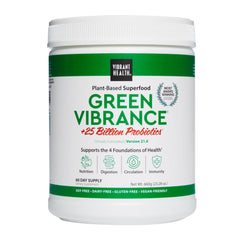 Green Vibrance vegan superfood powder scoop with greens