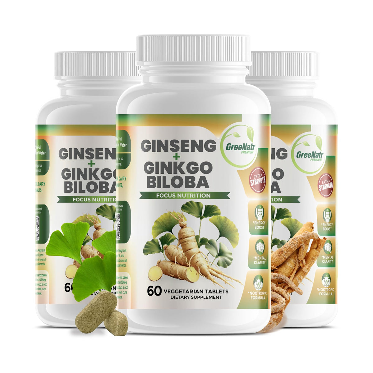 GreeNatr Ginko Biloba Panax Ginseng supplement hero image